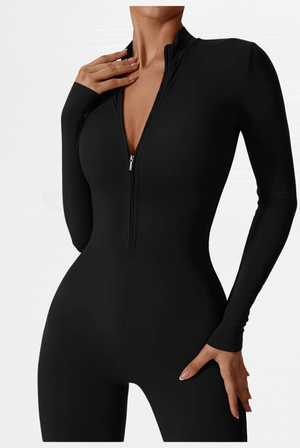 WARM UP ZIPPER LONG JUMPSUIT